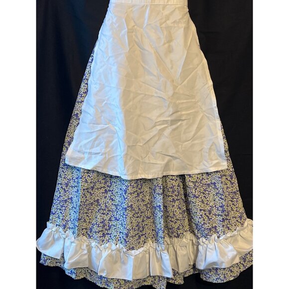 Vintage Girls XL Prairie Dress With Ruffled Hem & Apron Costume - Picture 6 of 9